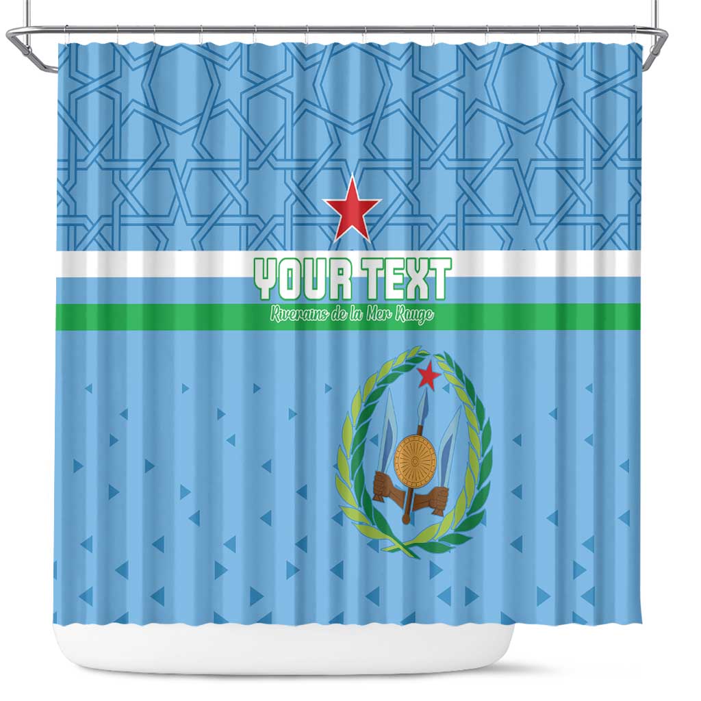 Custom Djibouti Football Shower Curtain Come On Riverains de la Mer Rouge LT15