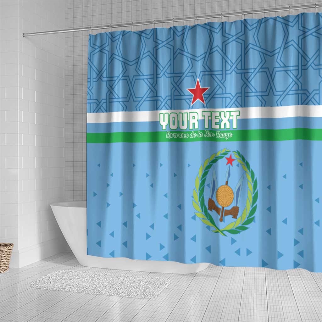 Custom Djibouti Football Shower Curtain Come On Riverains de la Mer Rouge LT15