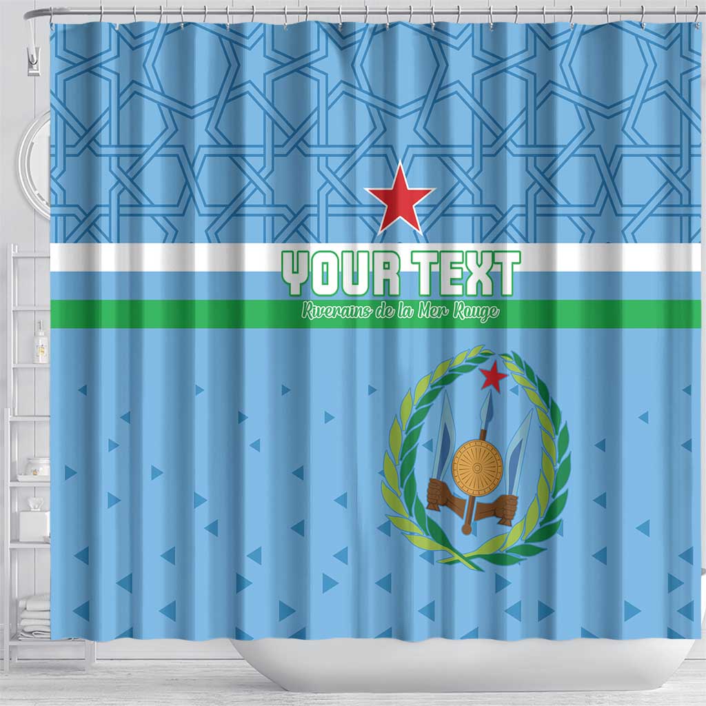 Custom Djibouti Football Shower Curtain Come On Riverains de la Mer Rouge LT15
