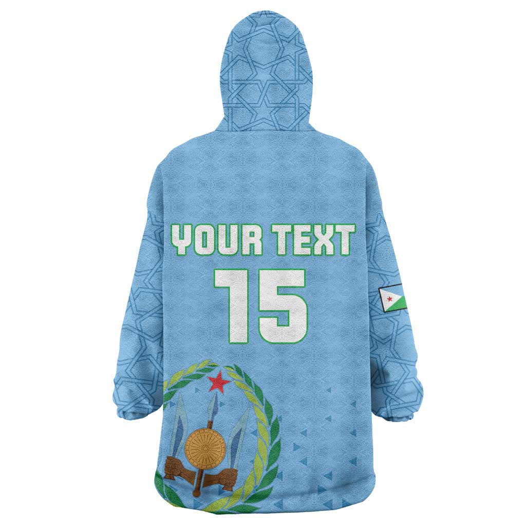 Custom Djibouti Football Wearable Blanket Hoodie Go Champions LT15