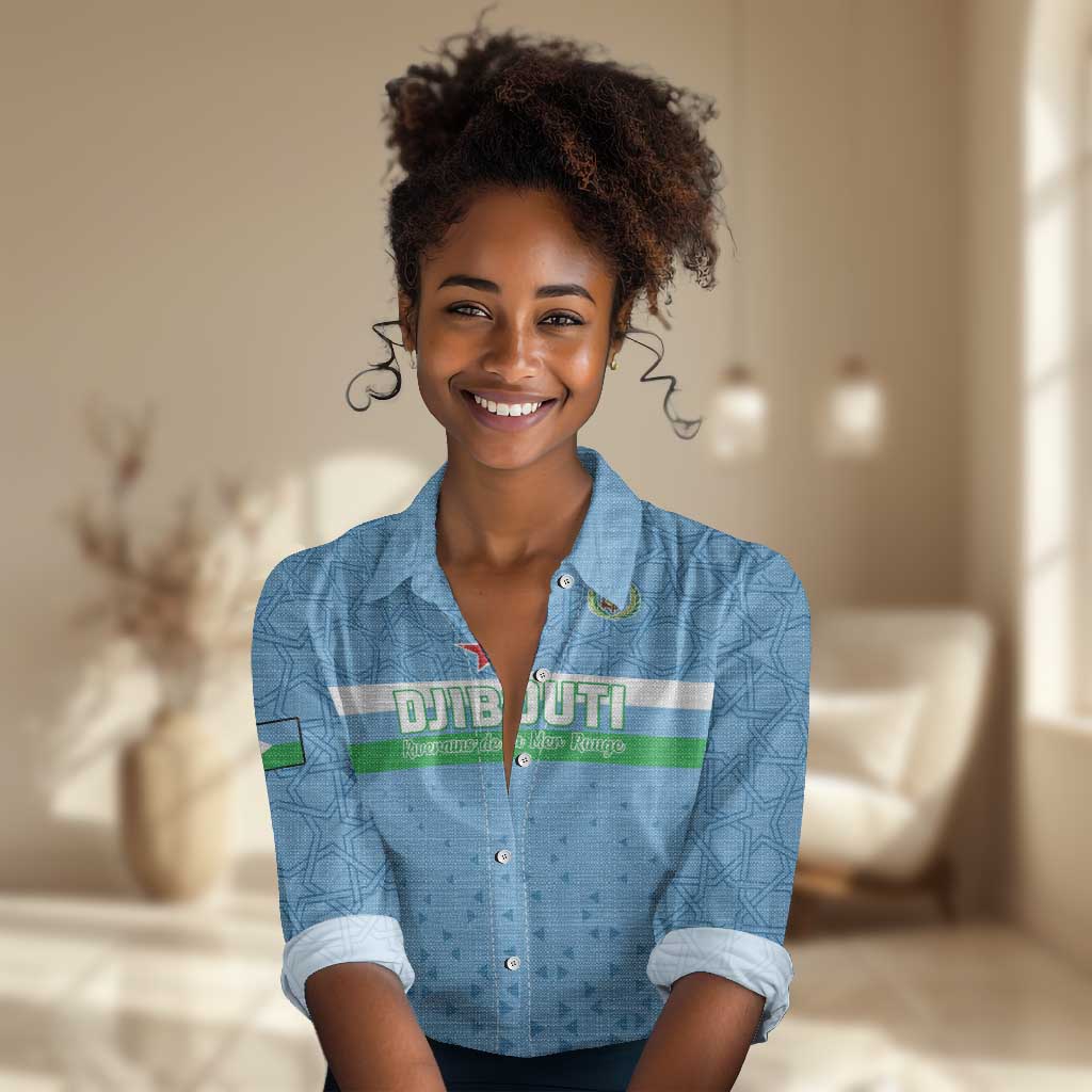Custom Djibouti Football Women Casual Shirt Go Champions LT15