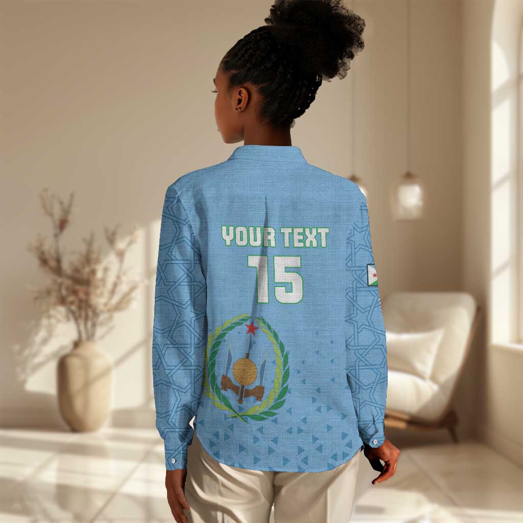 Custom Djibouti Football Women Casual Shirt Go Champions LT15
