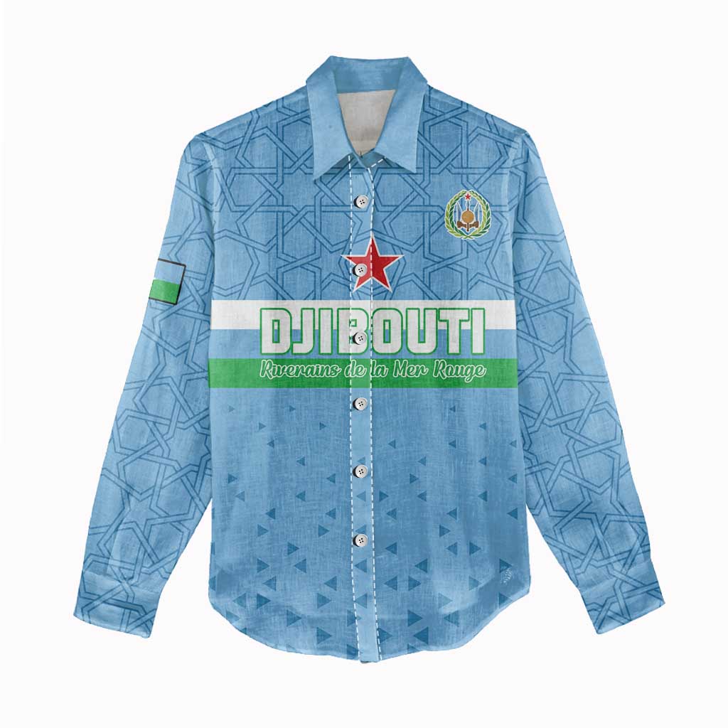 Custom Djibouti Football Women Casual Shirt Go Champions LT15