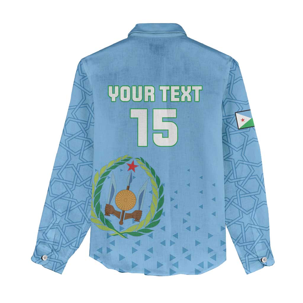 Custom Djibouti Football Women Casual Shirt Go Champions LT15