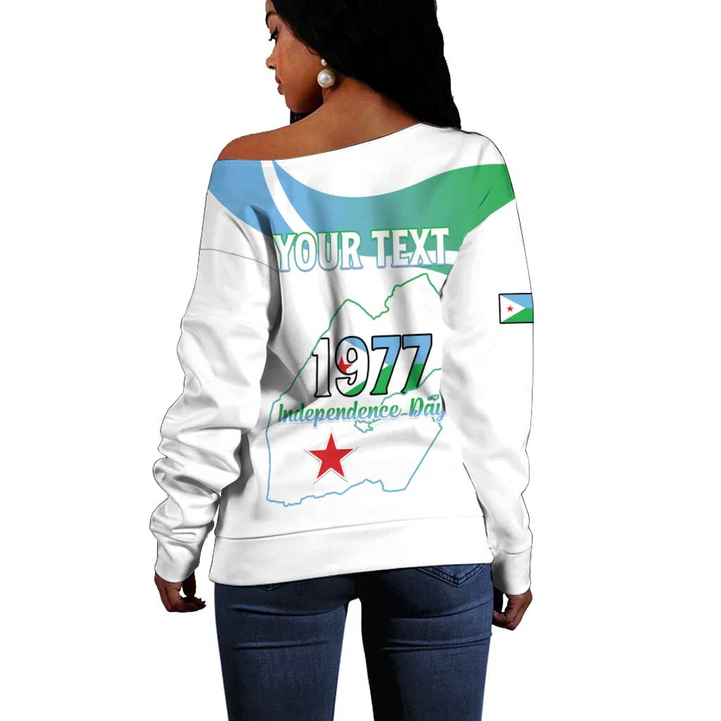 Personalized Happy Djibouti Off Shoulder Sweater Independence Day LT15