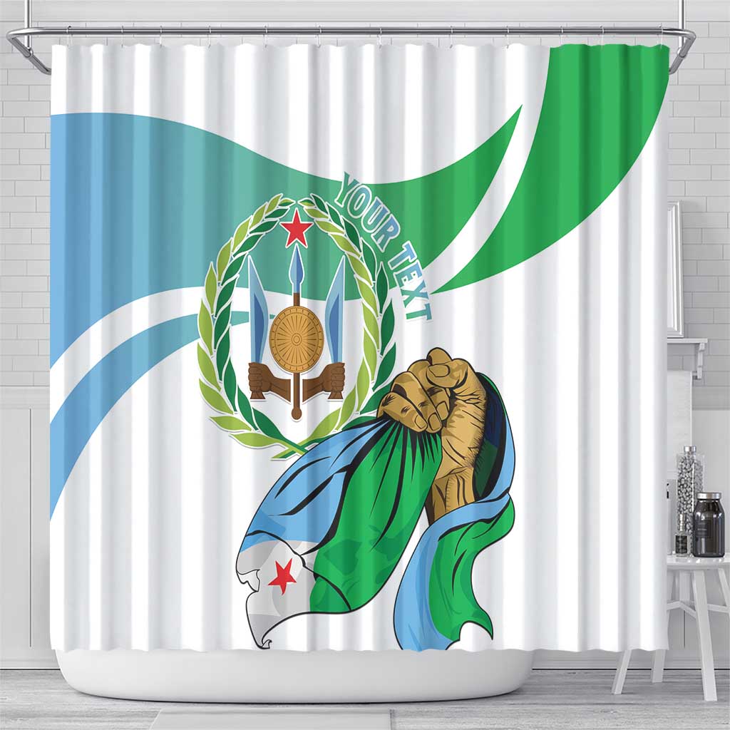 Personalized Djibouti Independence Day Shower Curtain Midnimo Sinnaan Nabad LT15
