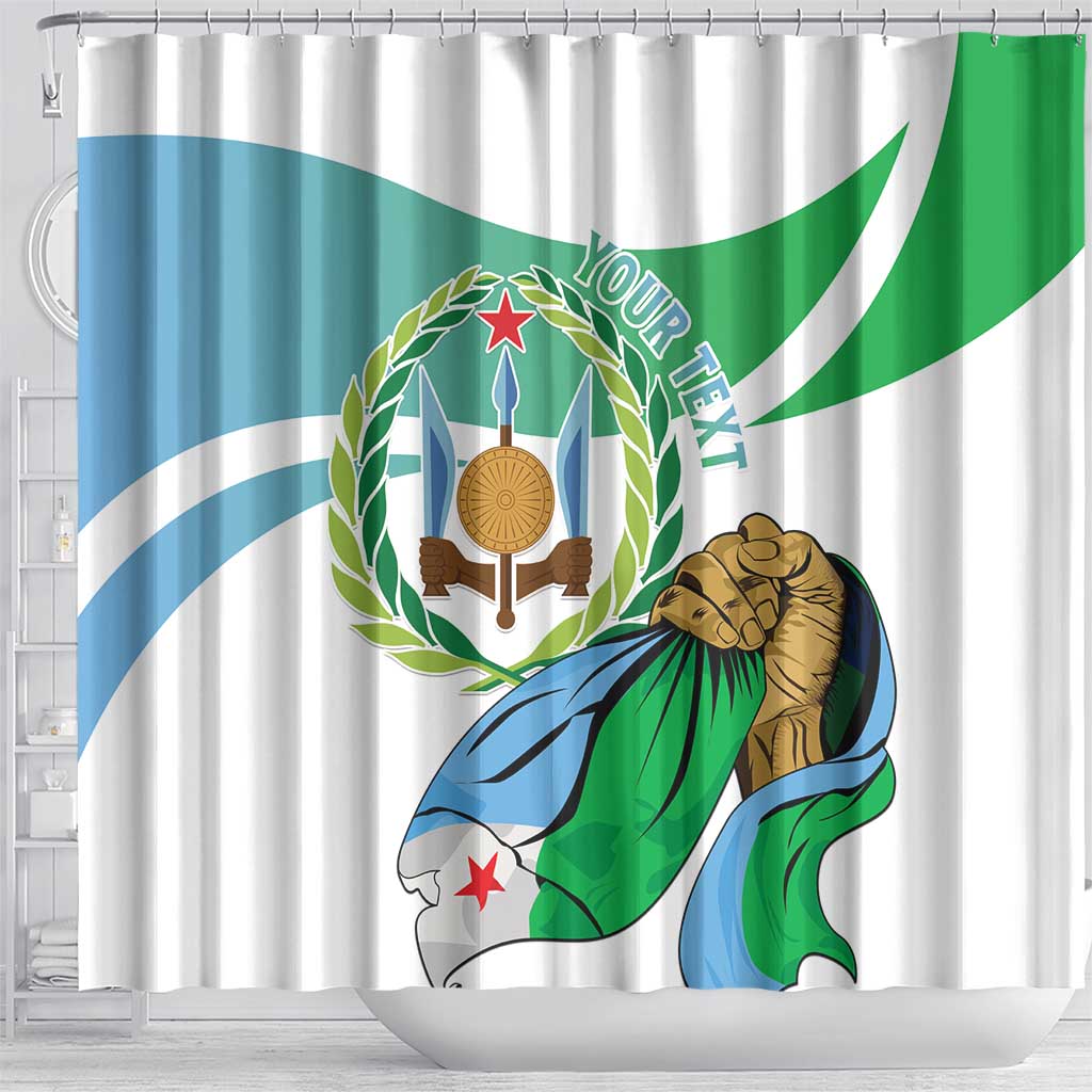 Personalized Djibouti Independence Day Shower Curtain Midnimo Sinnaan Nabad LT15