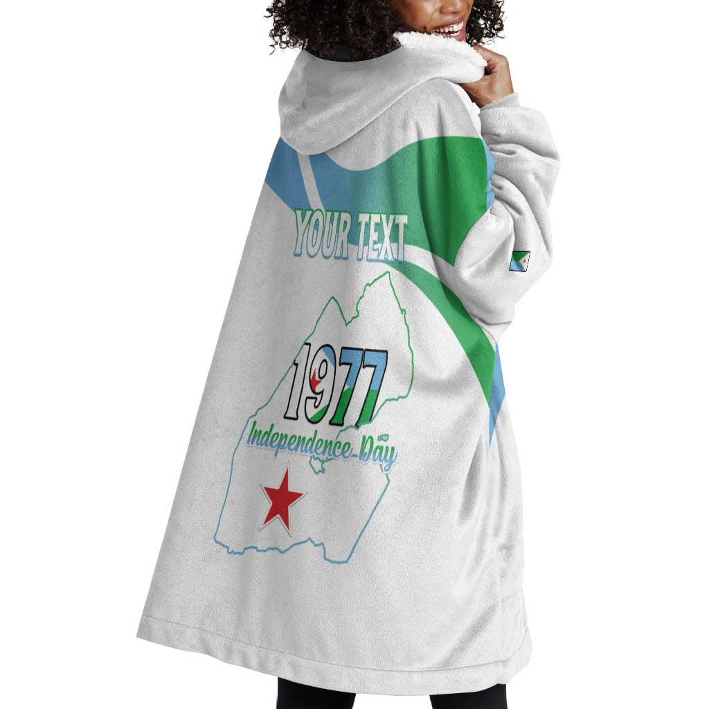 Personalized Happy Djibouti Wearable Blanket Hoodie Independence Day LT15