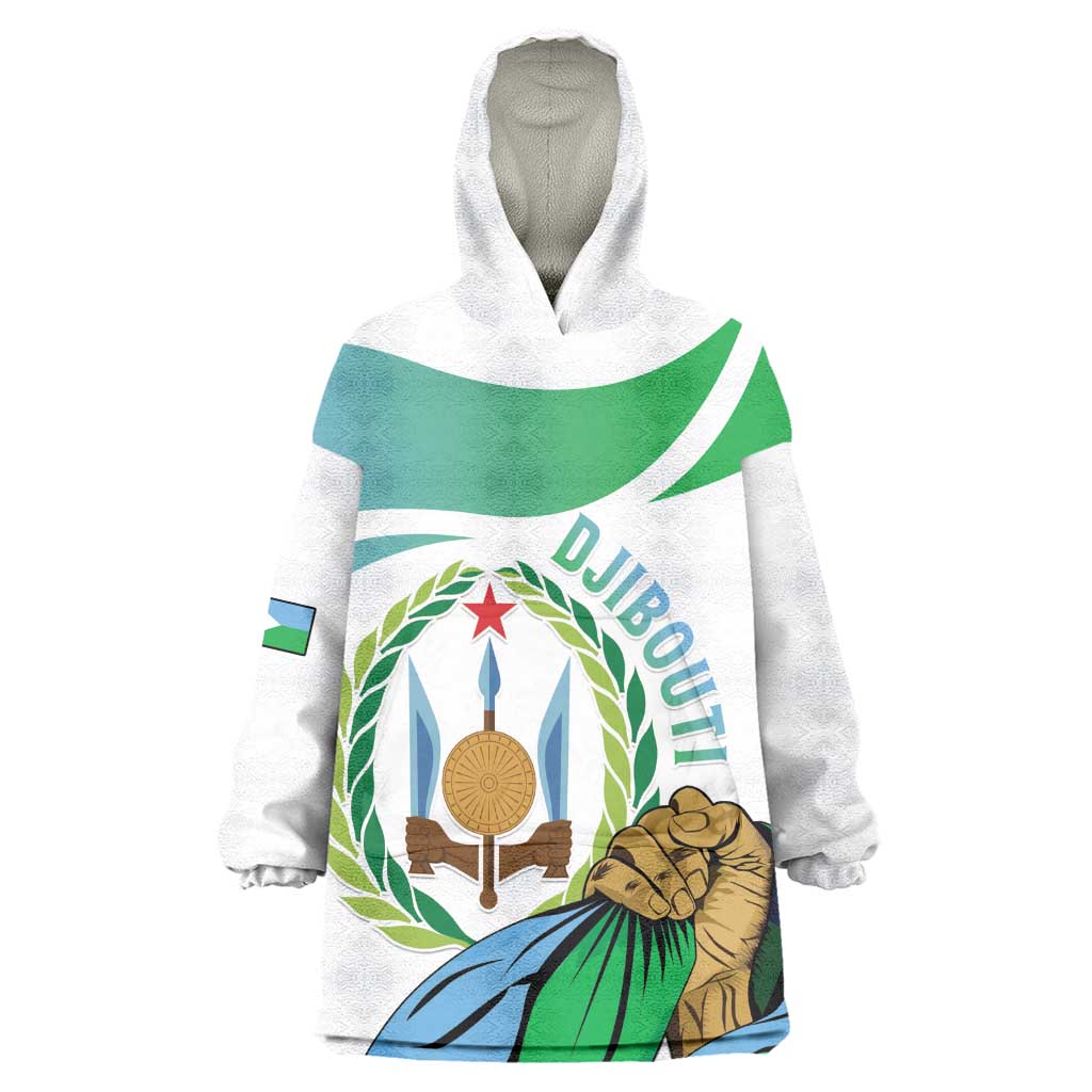 Personalized Happy Djibouti Wearable Blanket Hoodie Independence Day LT15