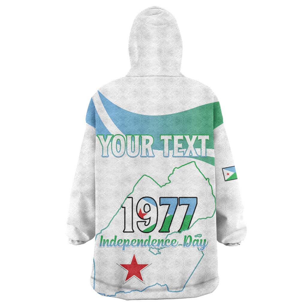 Personalized Happy Djibouti Wearable Blanket Hoodie Independence Day LT15