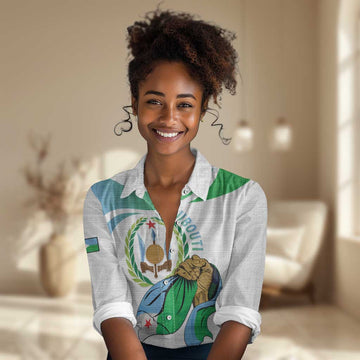 Personalized Happy Djibouti Women Casual Shirt Independence Day LT15