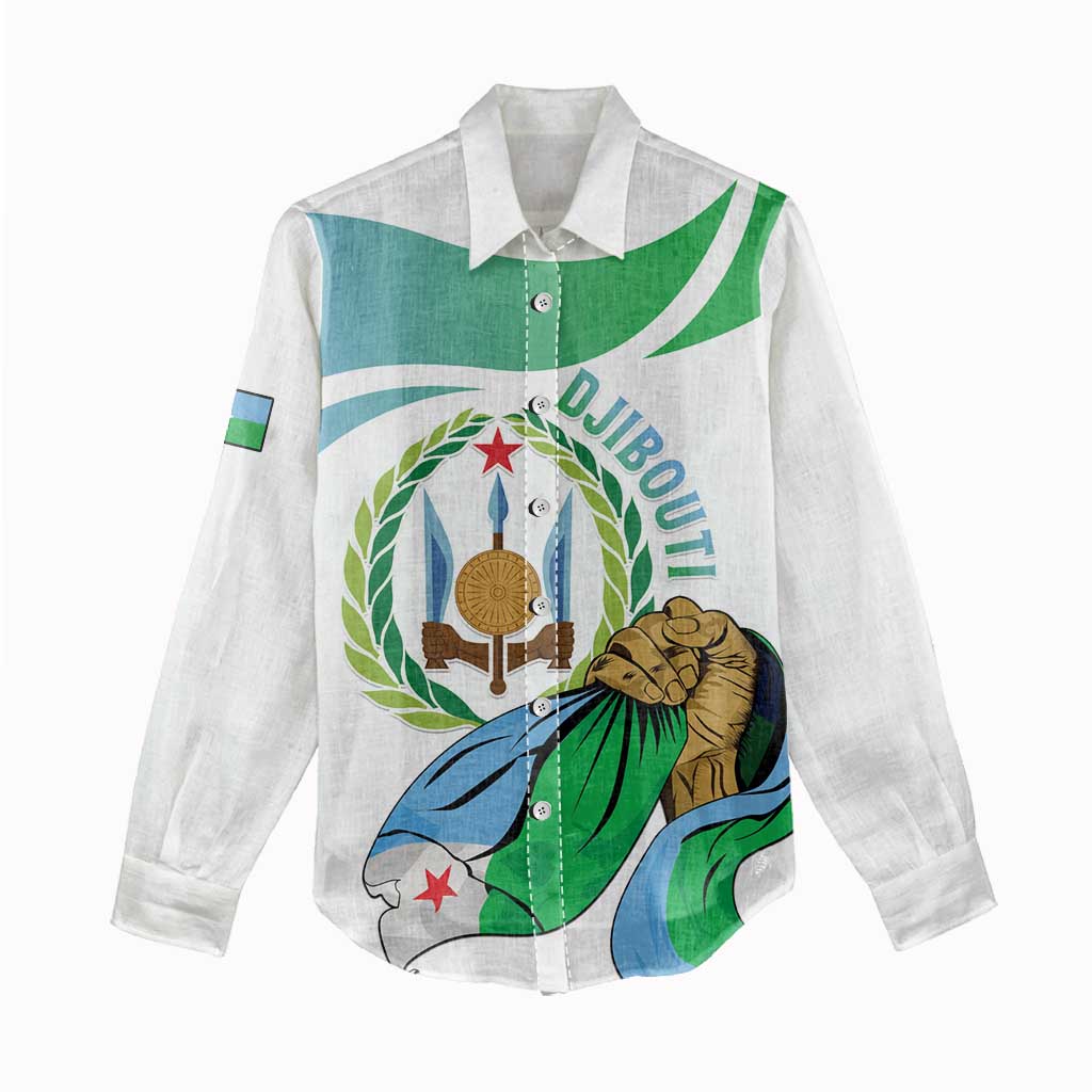 Personalized Happy Djibouti Women Casual Shirt Independence Day LT15