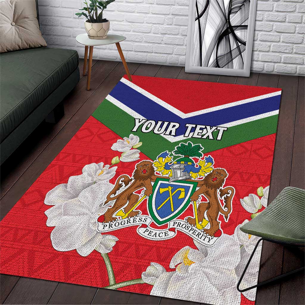 Personalized Gambia Area Rug Coat Of Arms - African Pattern LT15