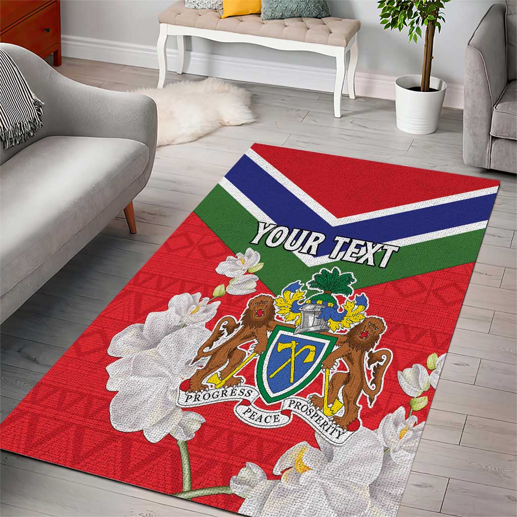Personalized Gambia Area Rug Coat Of Arms - African Pattern LT15