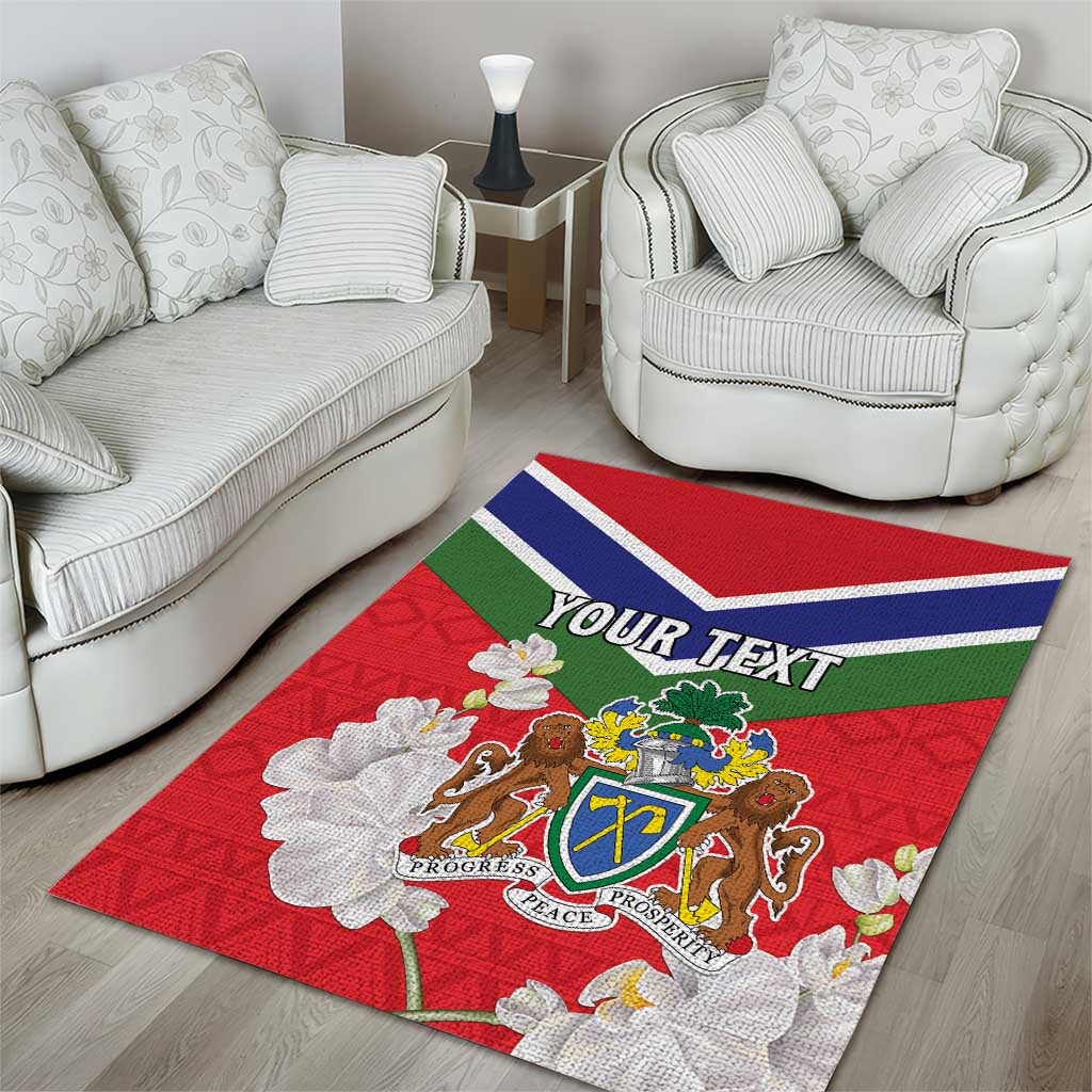 Personalized Gambia Area Rug Coat Of Arms - African Pattern LT15