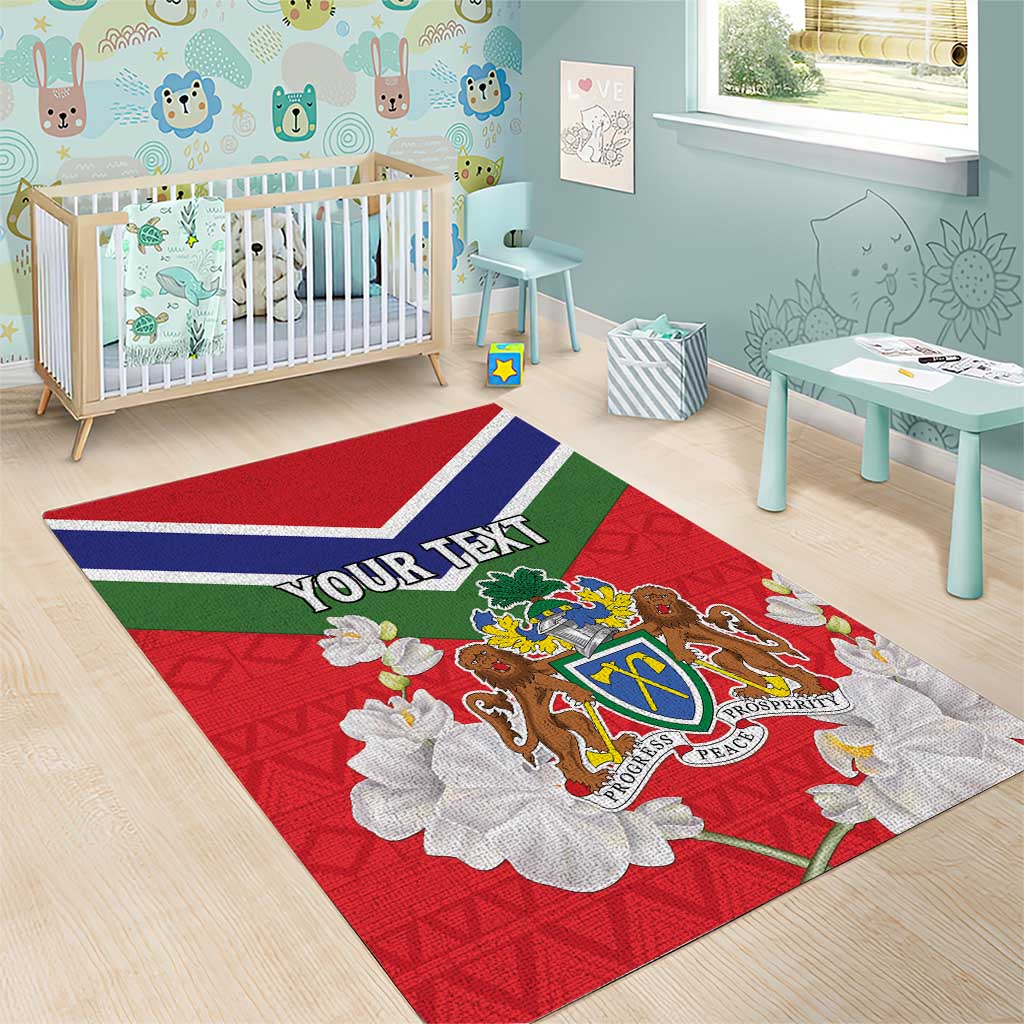 Personalized Gambia Area Rug Coat Of Arms - African Pattern LT15