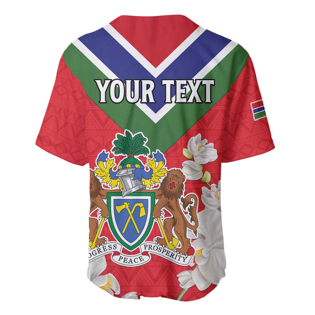 Personalized Gambia Baseball Jersey Coat Of Arms - African Pattern LT15