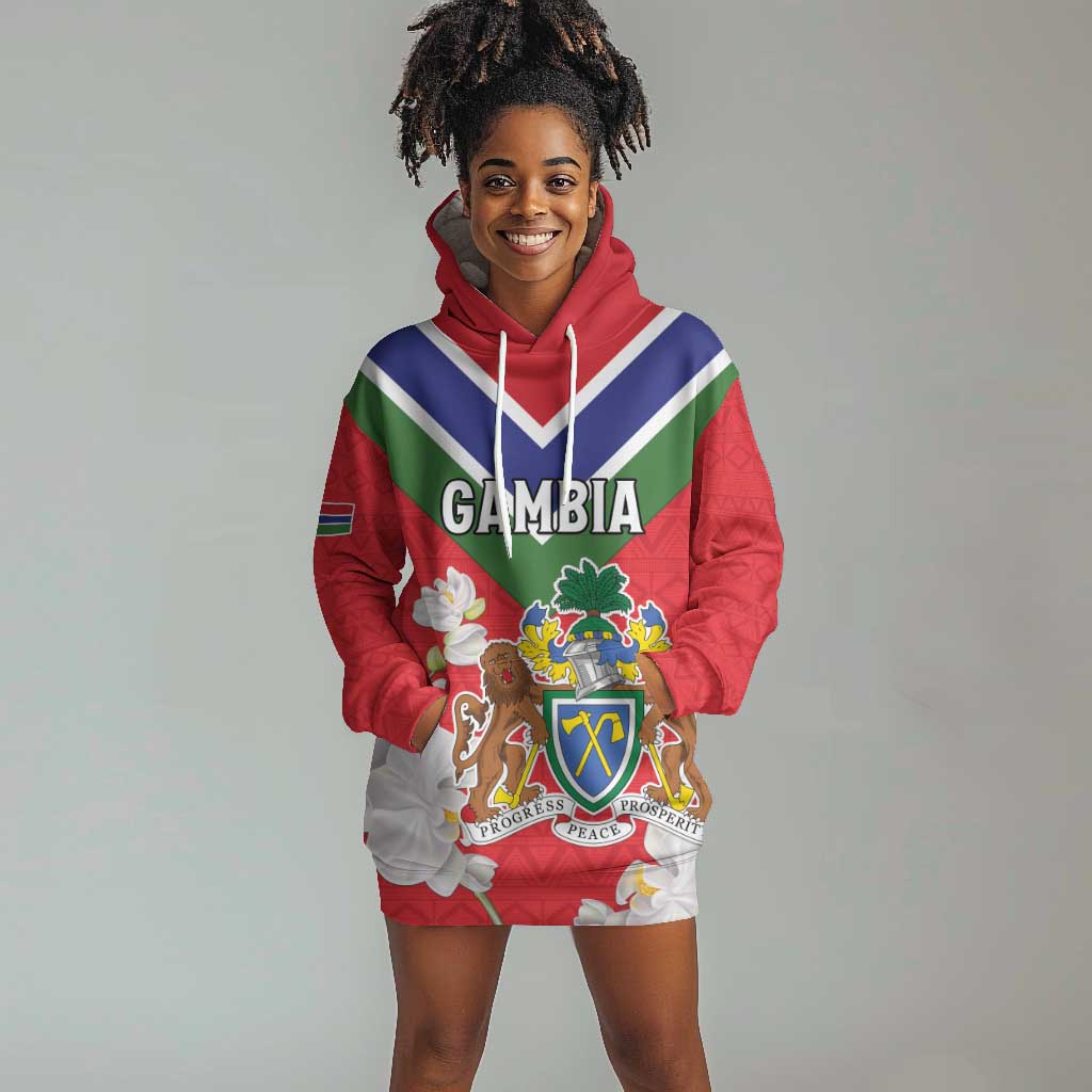 Personalized Gambia Hoodie Dress Coat Of Arms - African Pattern LT15