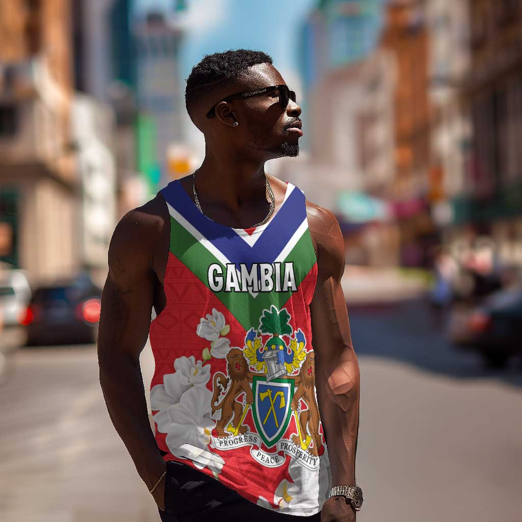 Personalized Gambia Men Tank Top Coat Of Arms - African Pattern LT15