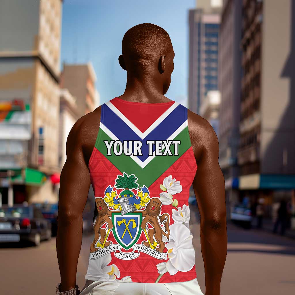 Personalized Gambia Men Tank Top Coat Of Arms - African Pattern LT15