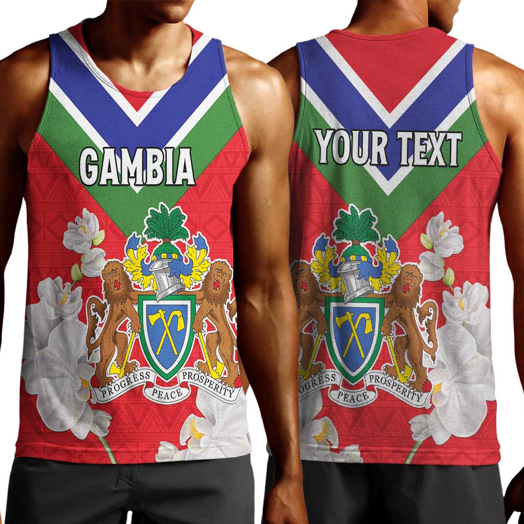 Personalized Gambia Men Tank Top Coat Of Arms - African Pattern LT15