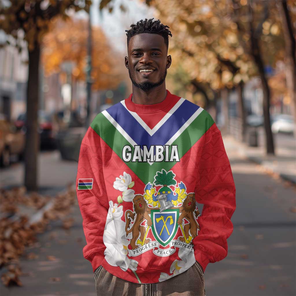 Personalized Gambia Sweatshirt Coat Of Arms - African Pattern LT15