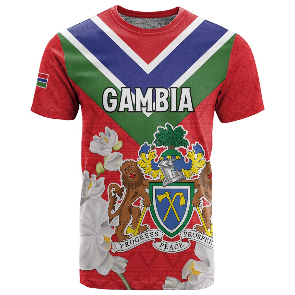 Personalized Gambia T shirt Coat Of Arms - African Pattern LT15