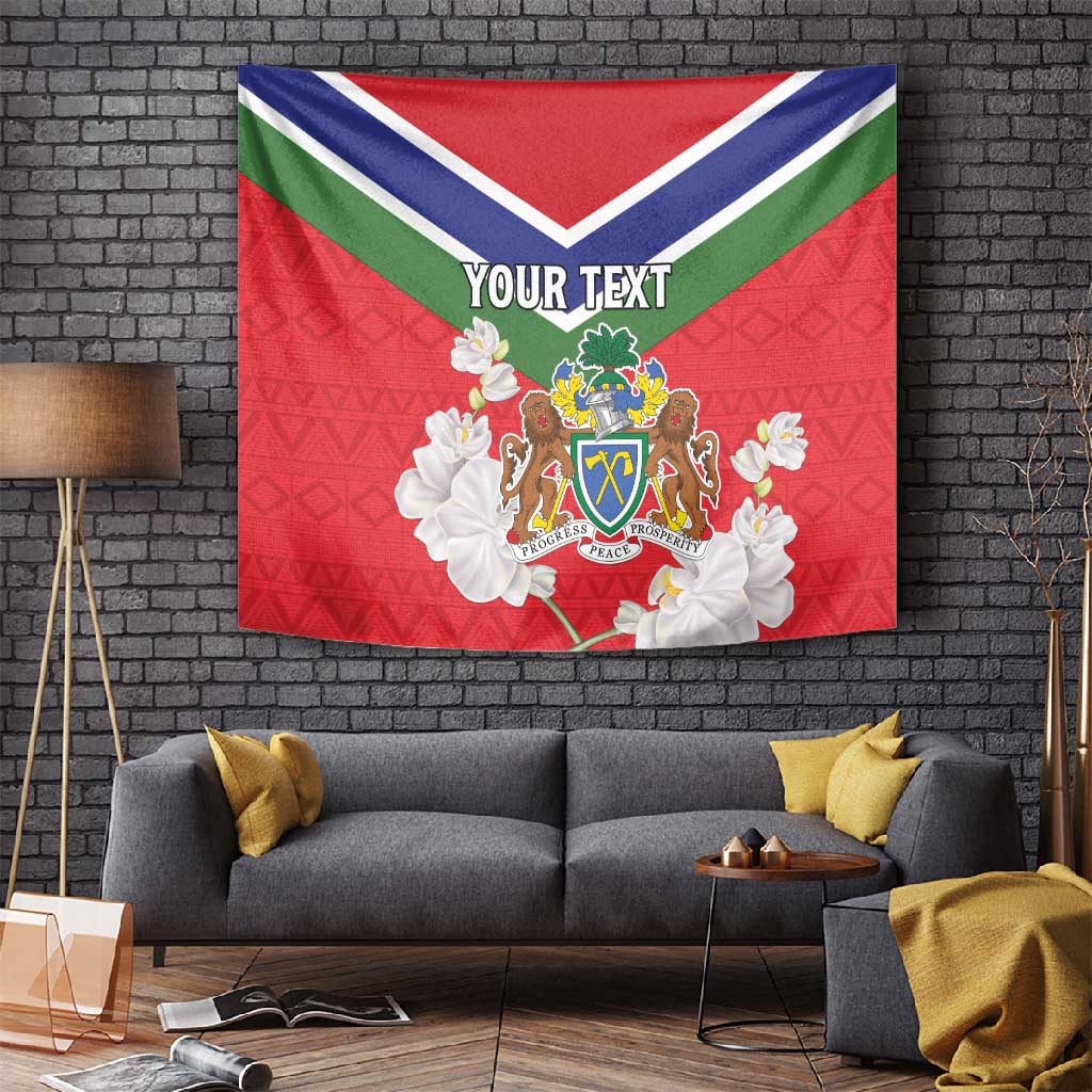 Personalized Gambia Tapestry Coat Of Arms - African Pattern LT15