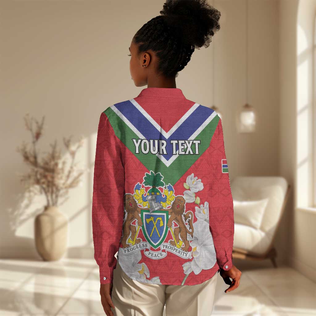 Personalized Gambia Women Casual Shirt Coat Of Arms - African Pattern LT15