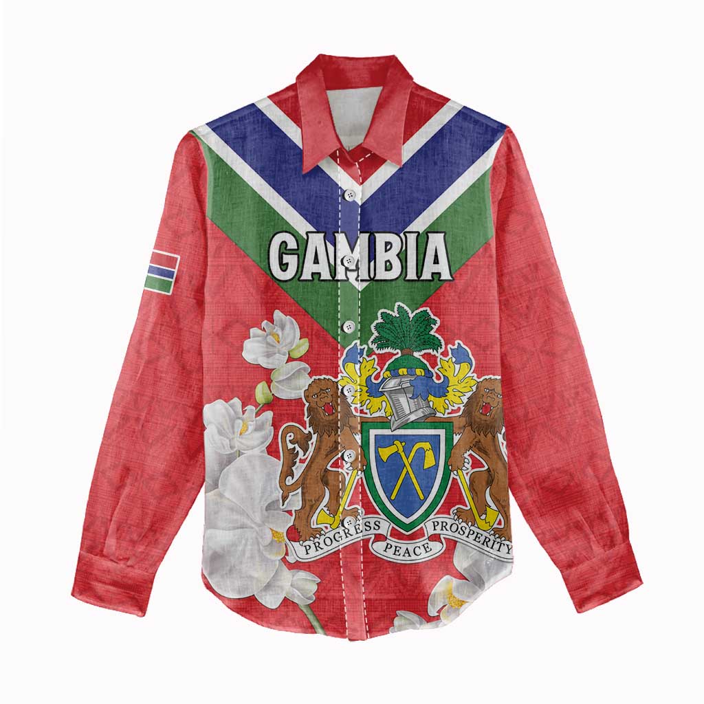 Personalized Gambia Women Casual Shirt Coat Of Arms - African Pattern LT15