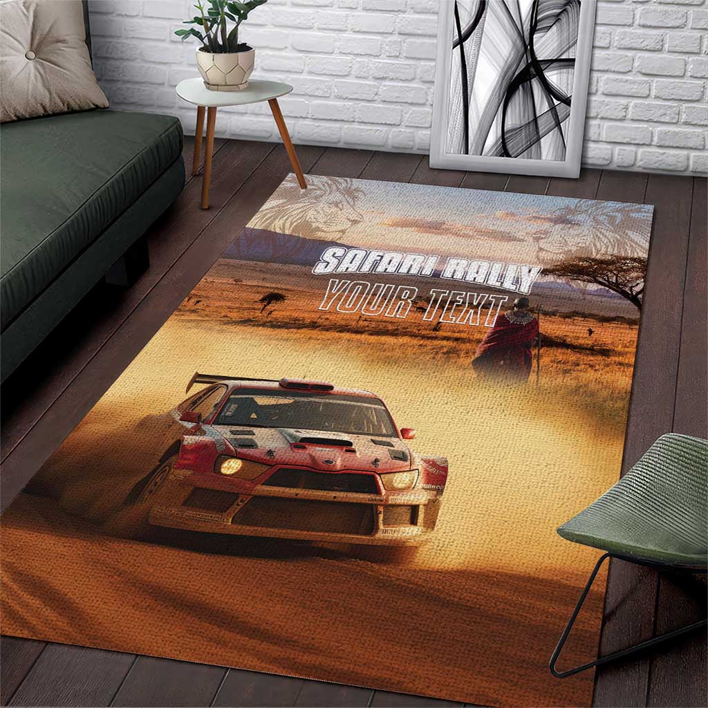 Personalized Kenya Safari Racing Car Area Rug Come On Kenyan LT15