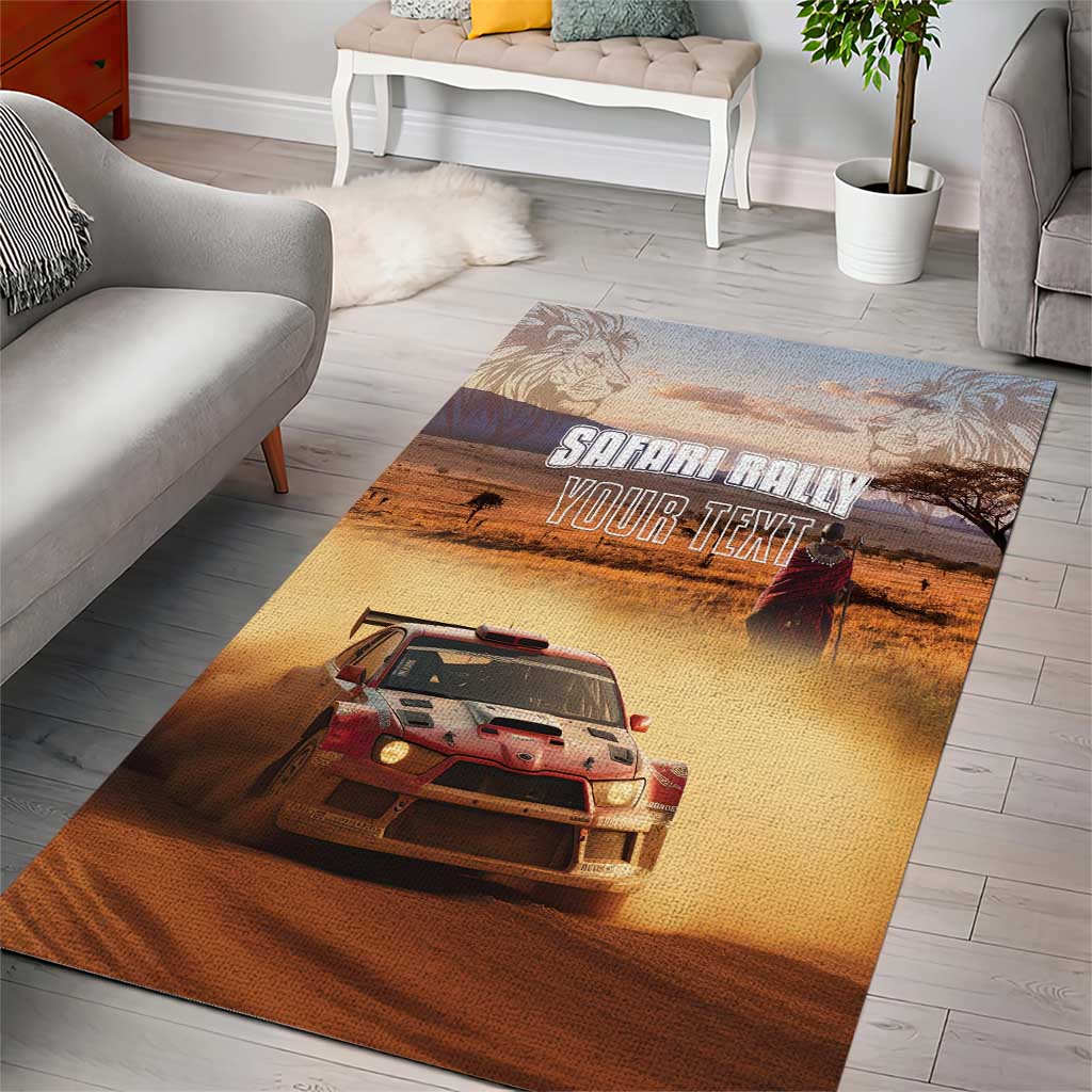 Personalized Kenya Safari Racing Car Area Rug Come On Kenyan LT15