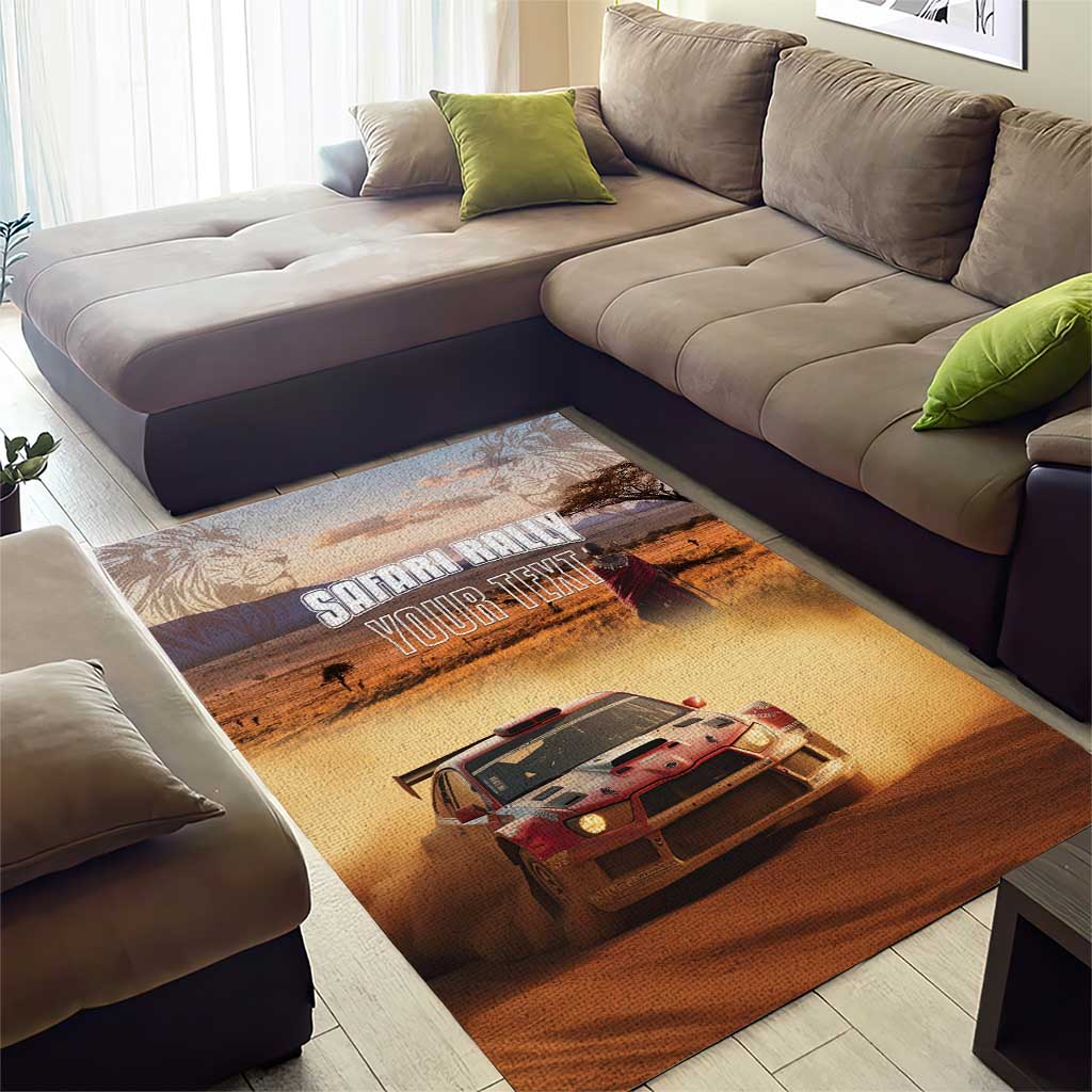 Personalized Kenya Safari Racing Car Area Rug Come On Kenyan LT15