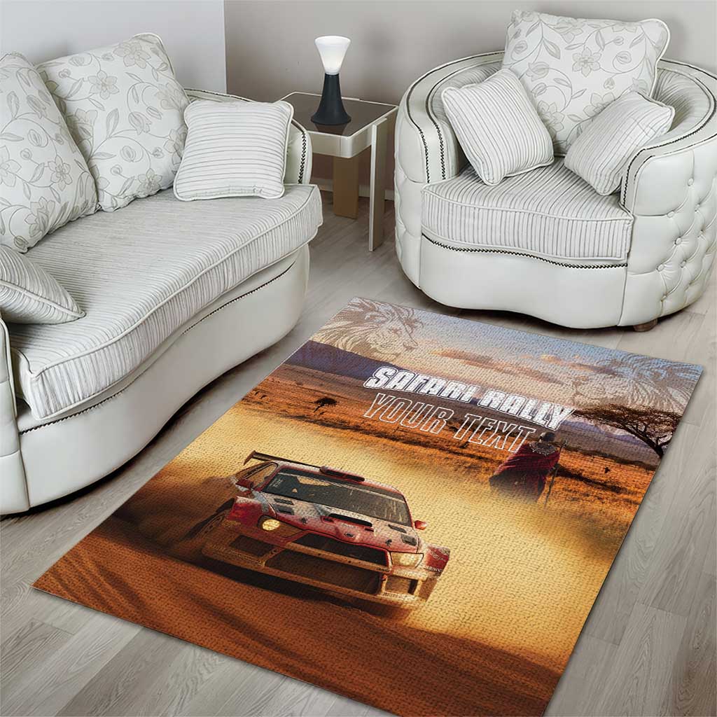 Personalized Kenya Safari Racing Car Area Rug Come On Kenyan LT15