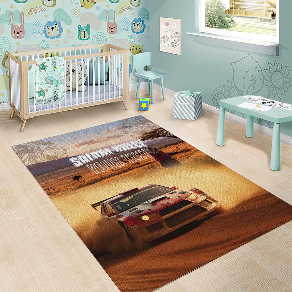 Personalized Kenya Safari Racing Car Area Rug Come On Kenyan LT15