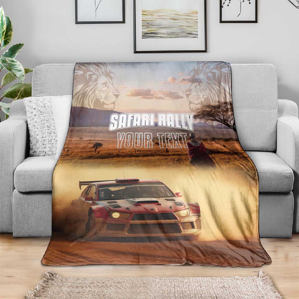Personalized Kenya Safari Racing Car Blanket Come On Kenyan LT15
