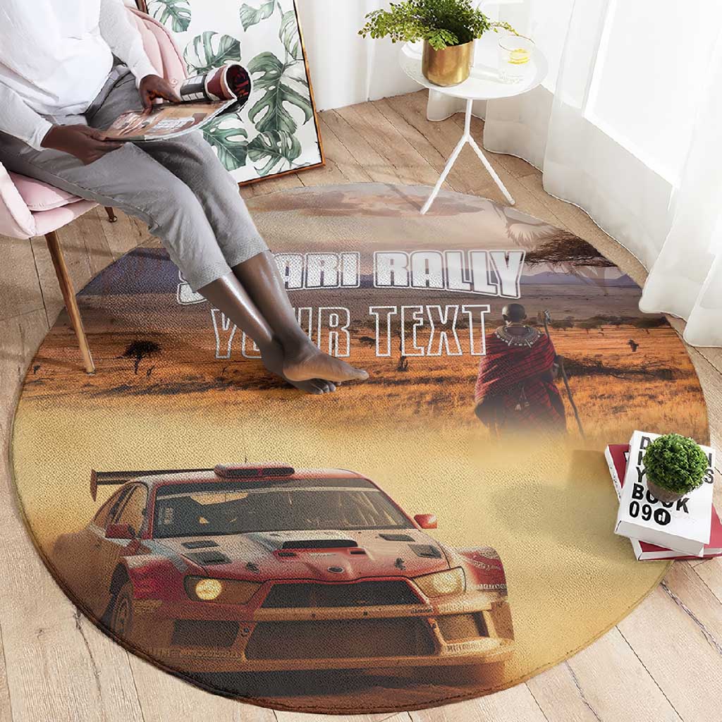 Personalized Kenya Safari Racing Car Round Carpet Come On Kenyan LT15
