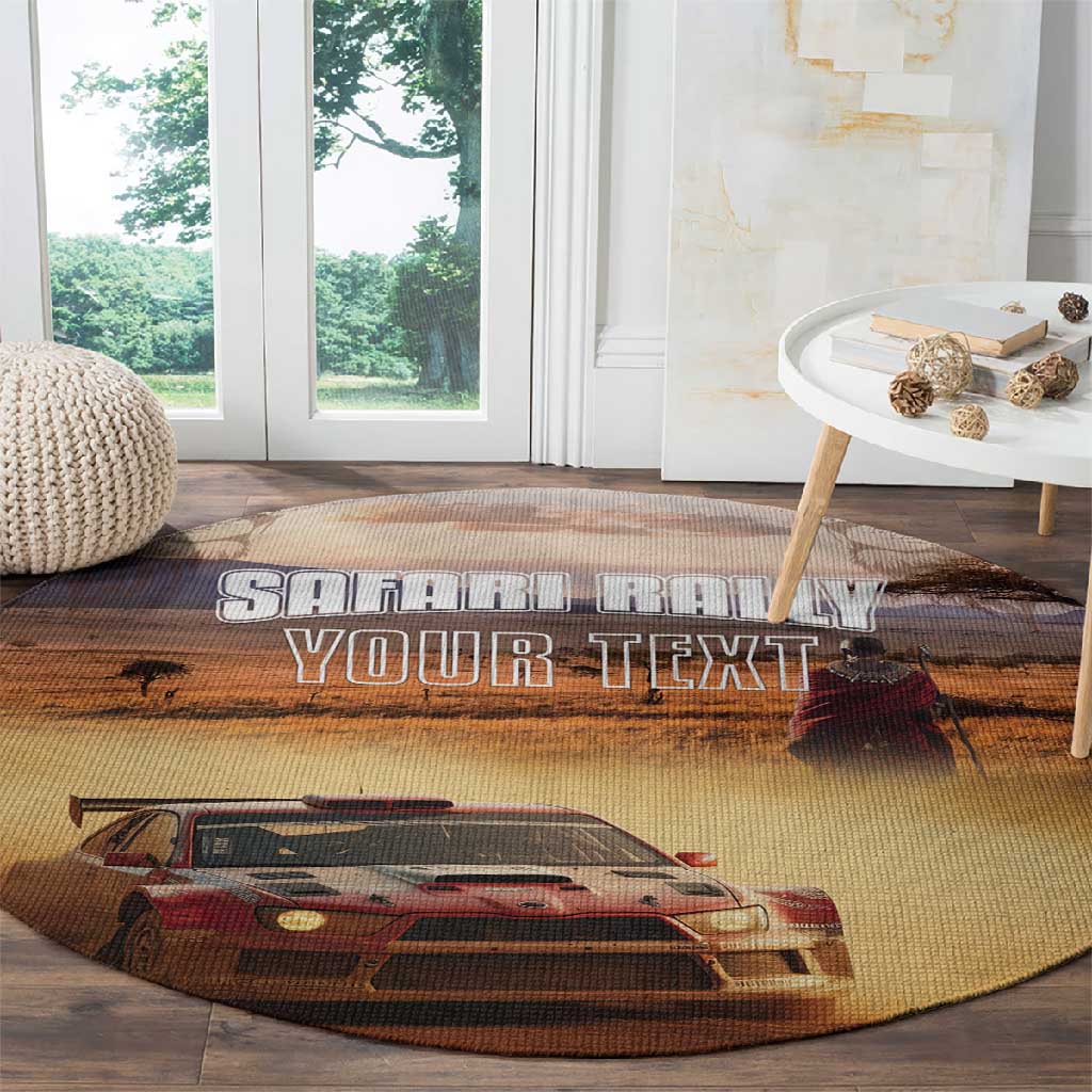 Personalized Kenya Safari Racing Car Round Carpet Come On Kenyan LT15
