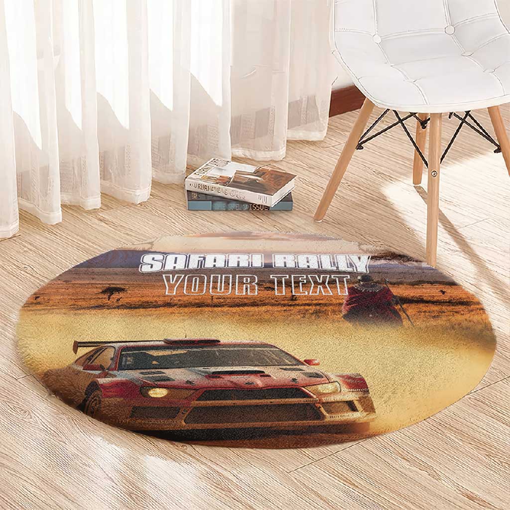 Personalized Kenya Safari Racing Car Round Carpet Come On Kenyan LT15