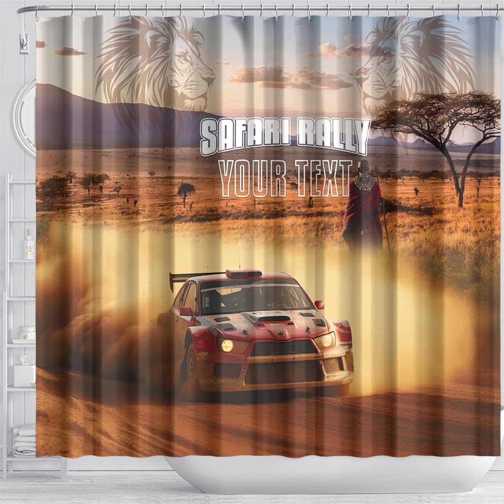 Personalized Kenya Rally Shower Curtain Road To Champions LT15