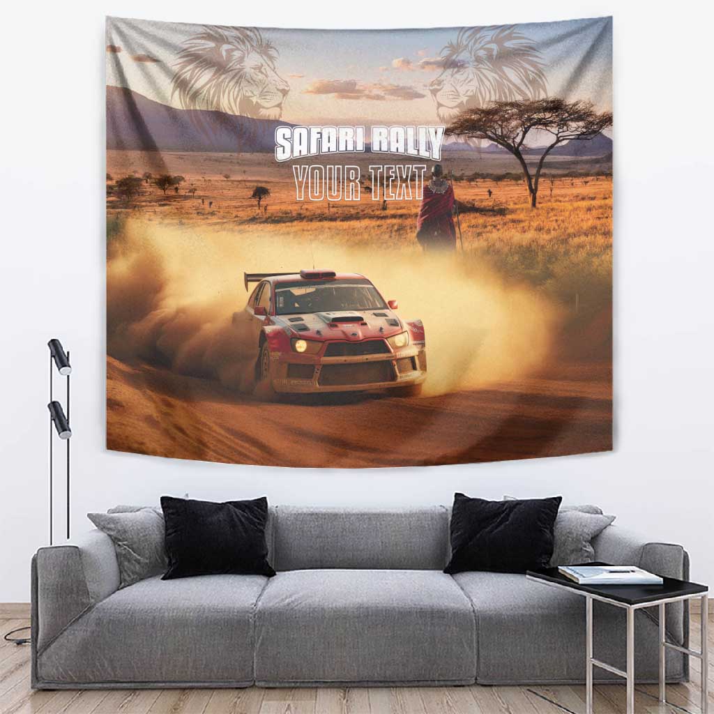 Personalized Kenya Safari Racing Car Tapestry Come On Kenyan LT15