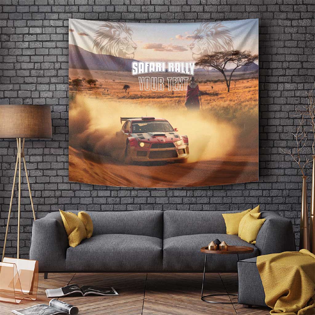 Personalized Kenya Safari Racing Car Tapestry Come On Kenyan LT15