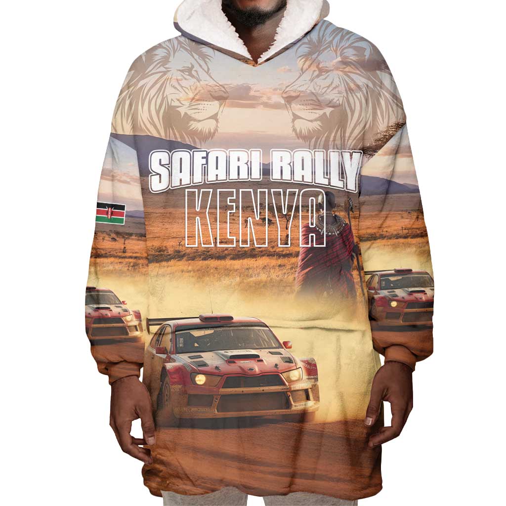 Personalized Kenya Safari Racing Car Wearable Blanket Hoodie Come On Kenyan LT15