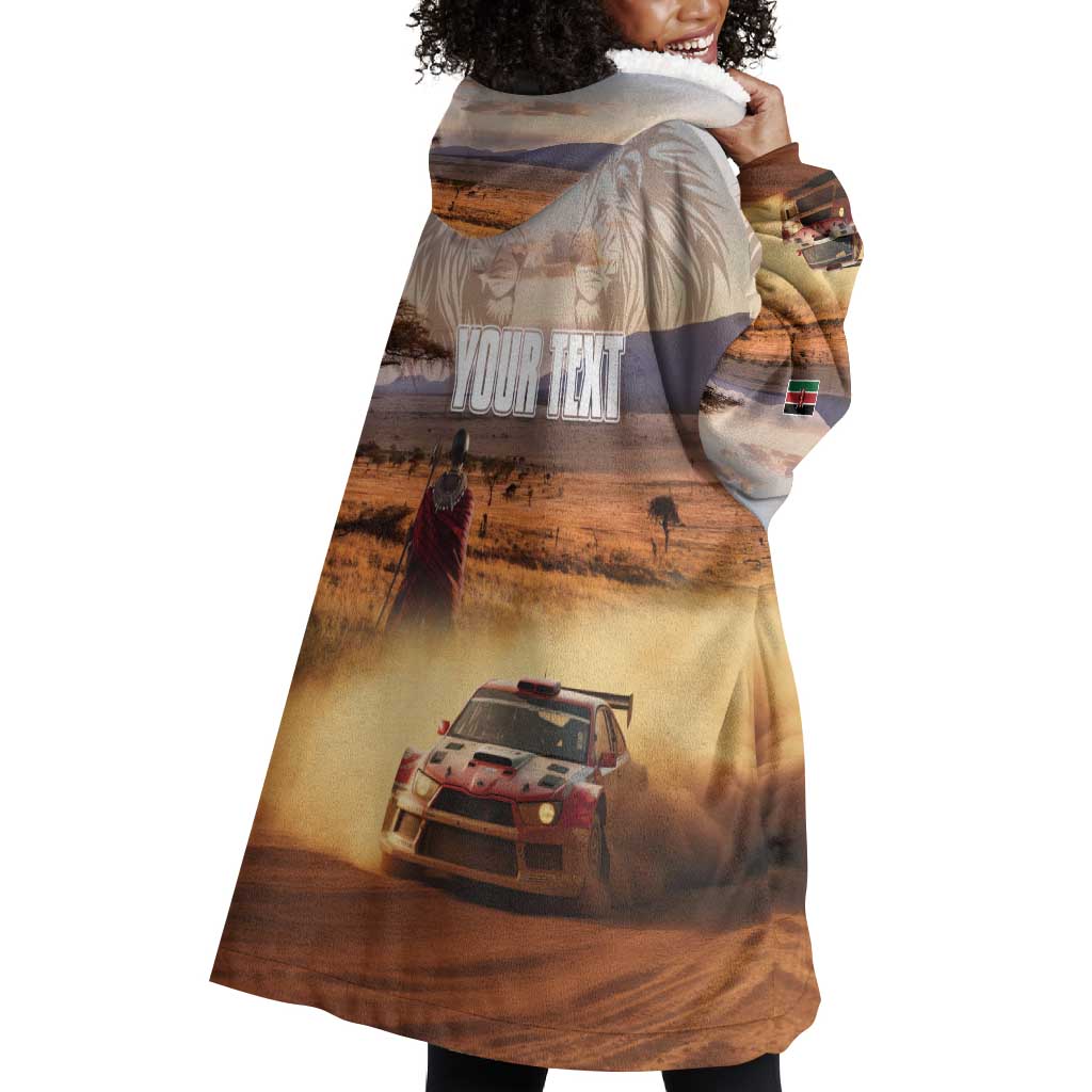 Personalized Kenya Safari Racing Car Wearable Blanket Hoodie Come On Kenyan LT15