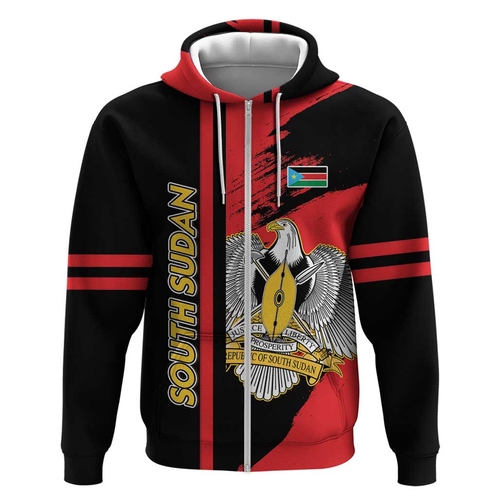 Personalized South Sudan Hoodie Coat Of Arms - Sporty Style LT15