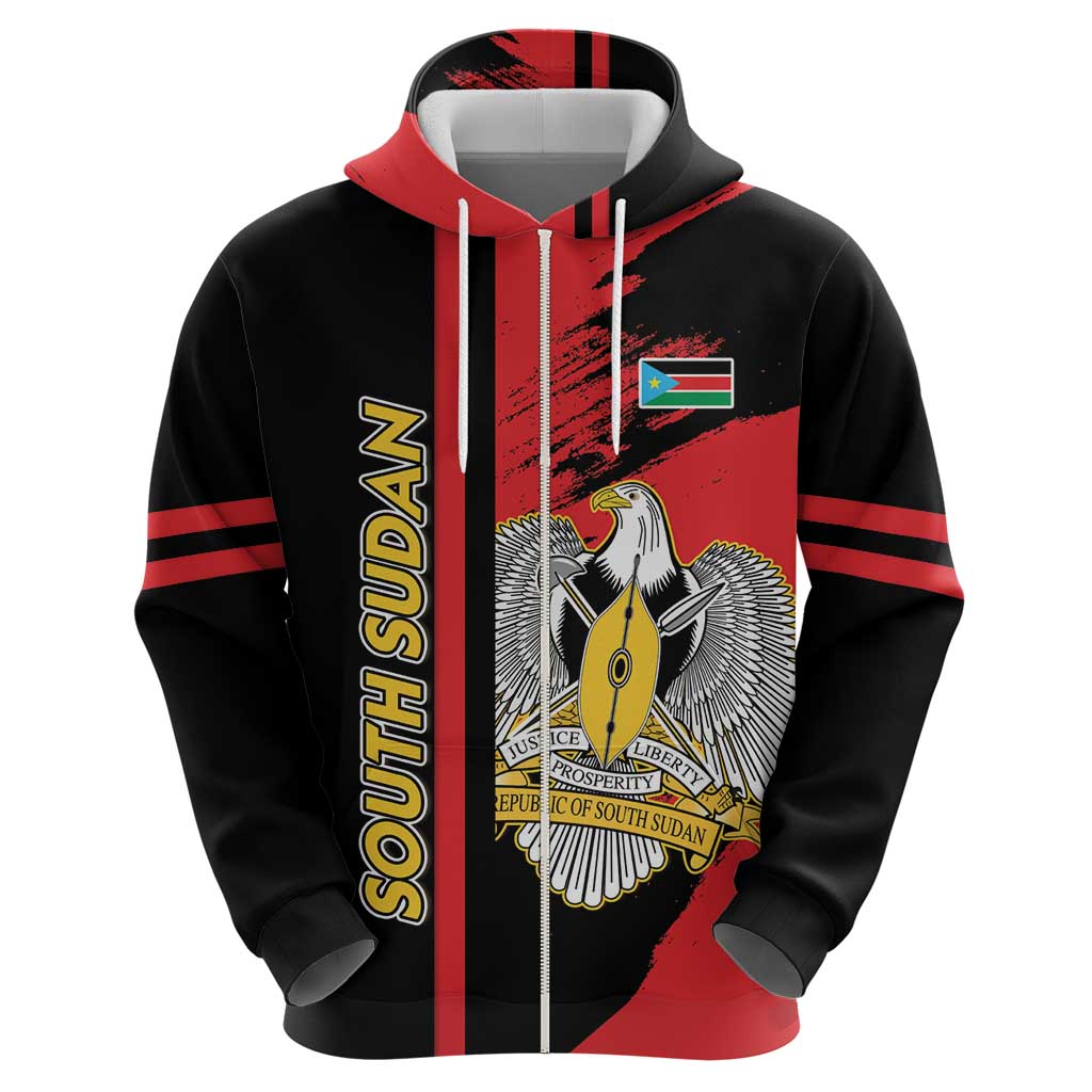 Personalized South Sudan Hoodie Coat Of Arms - Sporty Style LT15