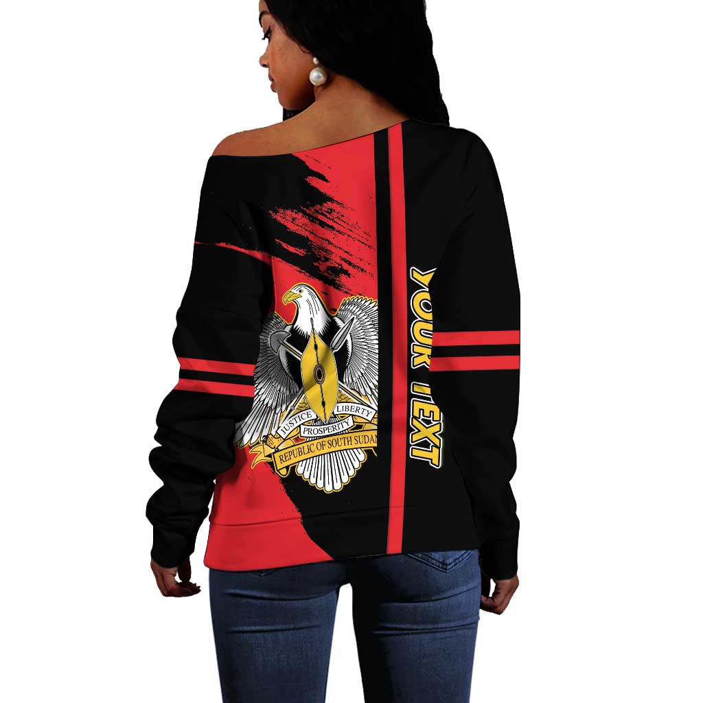 Personalized South Sudan With Coat Of Arms Off Shoulder Sweater Sporty Style LT15