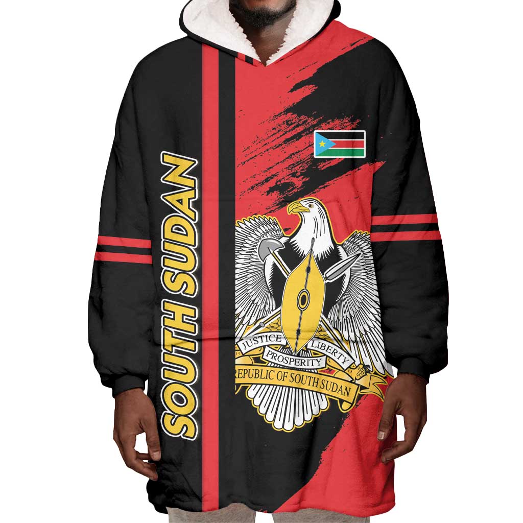 Personalized South Sudan With Coat Of Arms Wearable Blanket Hoodie Sporty Style LT15