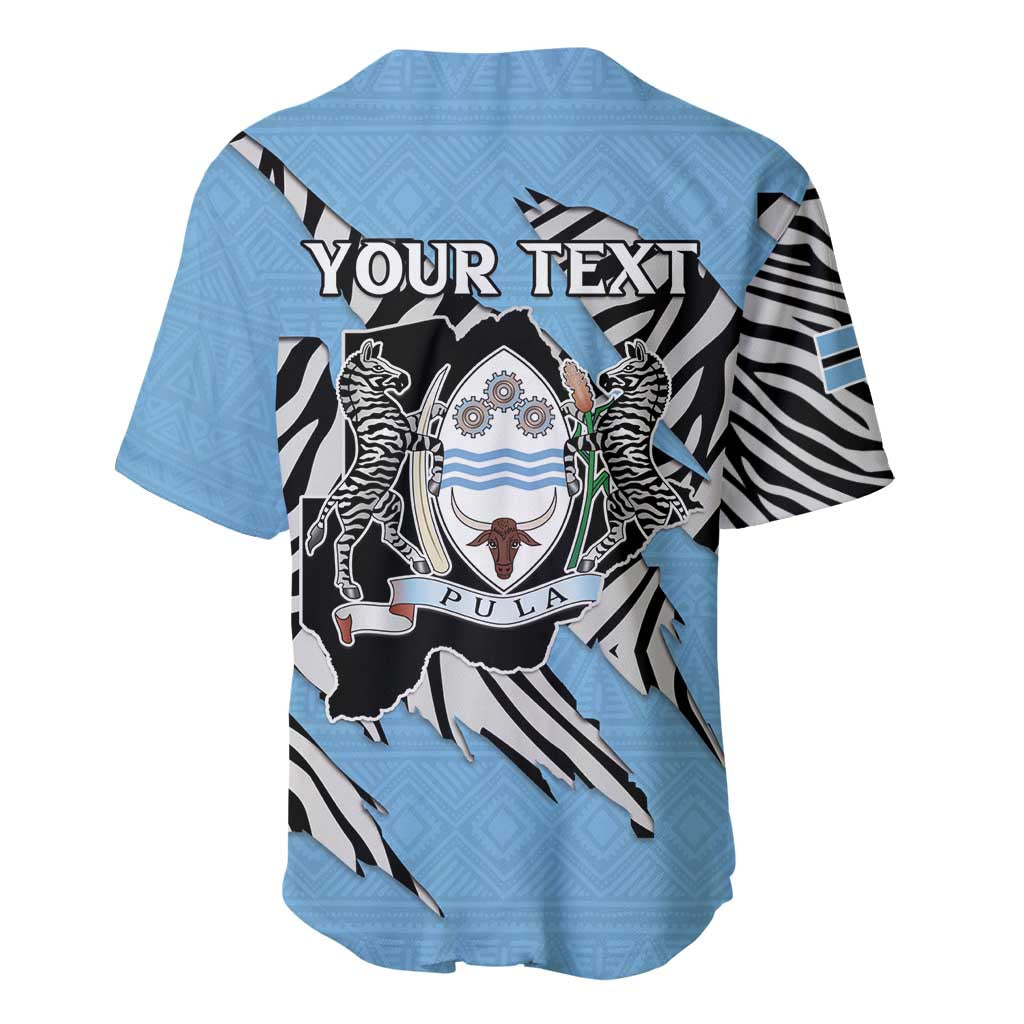 Personalized Lefatshe la Botswana Baseball Jersey Coat Of Arms - African and Zebra Patterns LT15