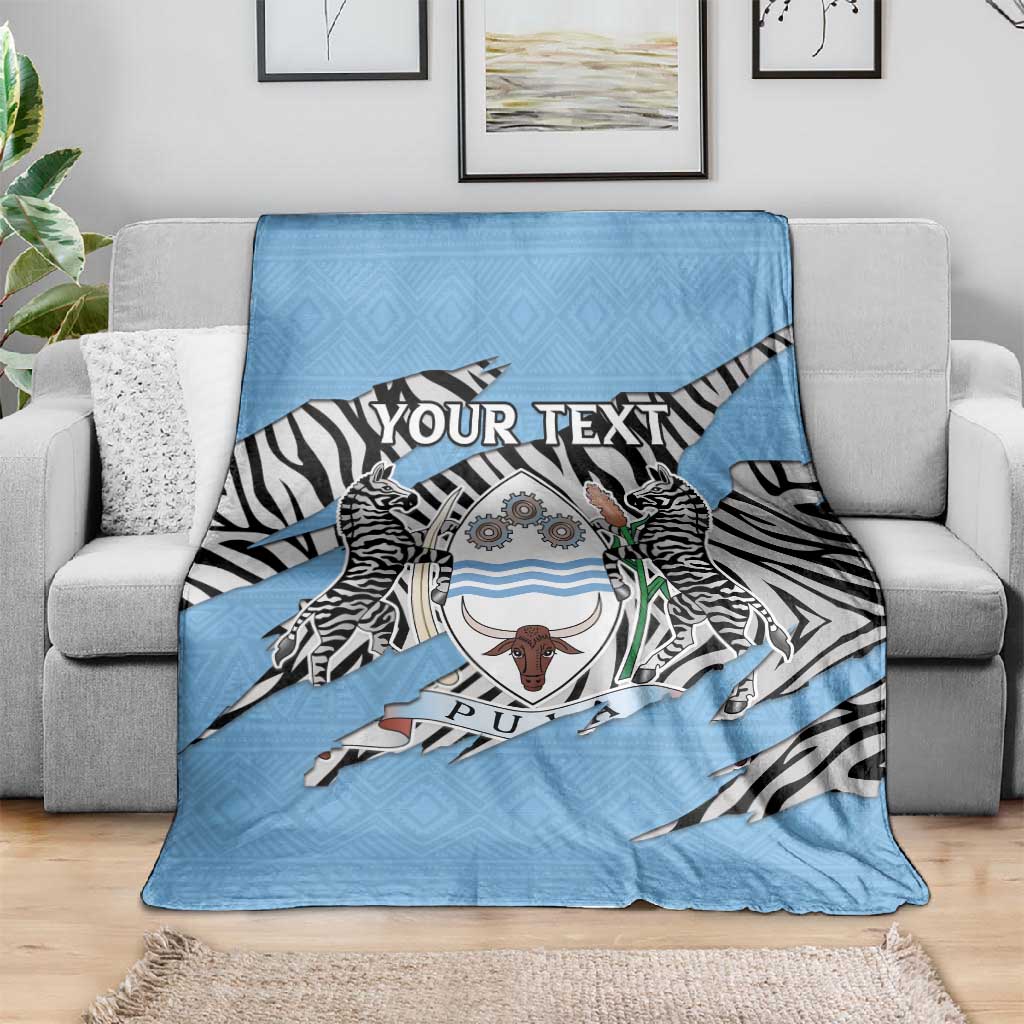 Personalized Lefatshe la Botswana Blanket Coat Of Arms - African and Zebra Patterns LT15